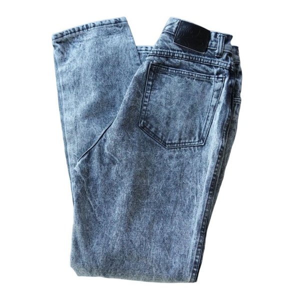 Vintage Acid Washed Jeans by Rose Denim Black Size 13 High Waisted Hi Rise 80s - Picture 6 of 10